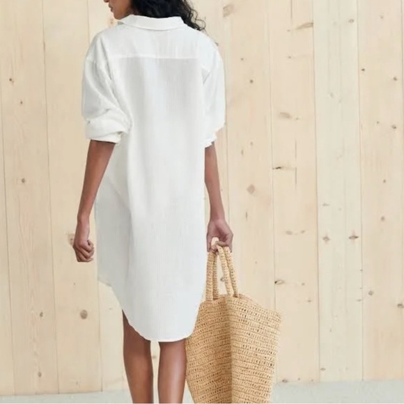 JENNI KAYNE The Beach Shirt Dress White Cotton Blend Button Down XXL - Picture 6 of 14